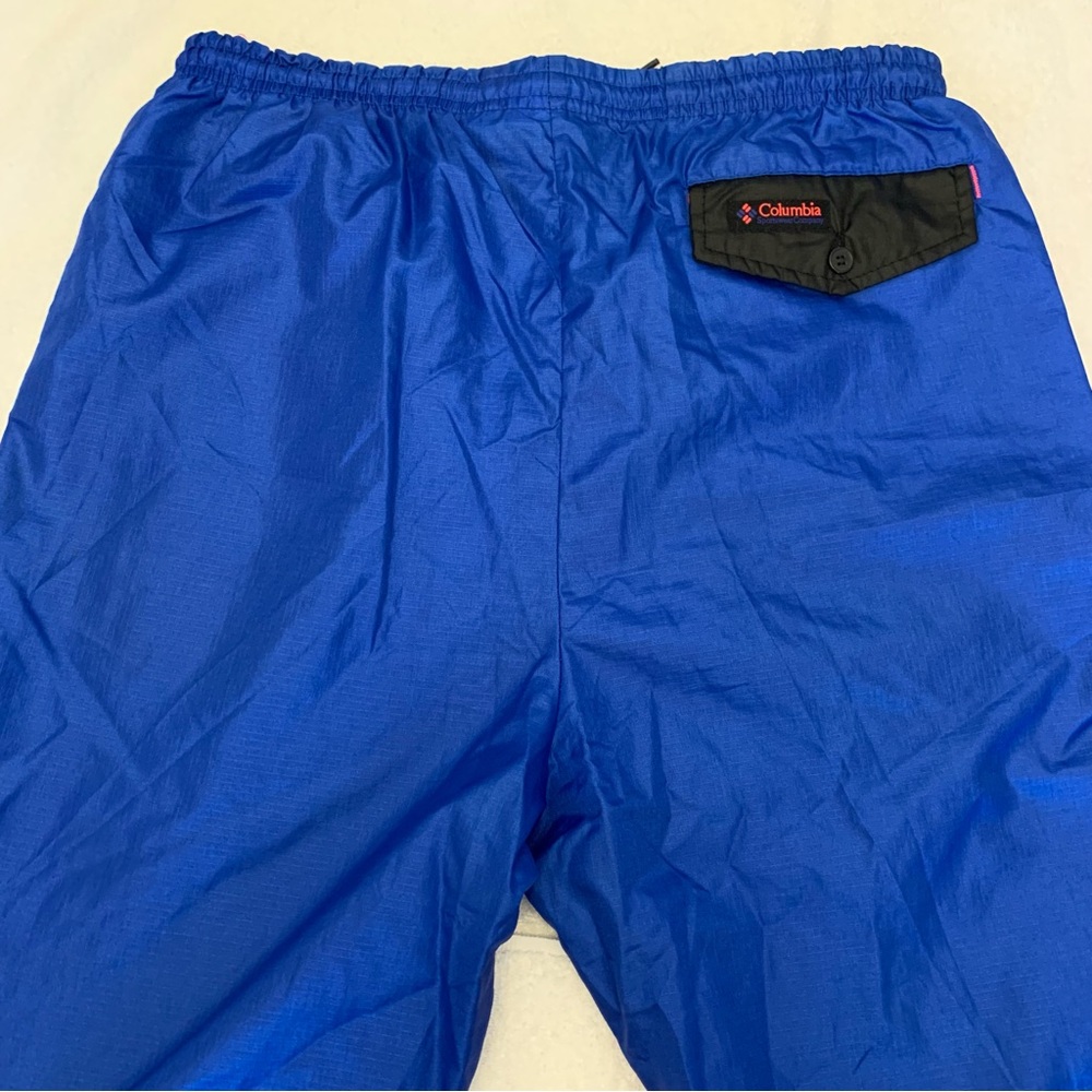 Columbia Vintage Ankle Zip 100% Nylon Blue Shell Pants Medium Made in Korea - Picture 5 of 6